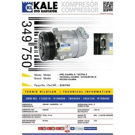 Resim Kale-349750 - Klima Kompresörü Opel Calıbra A 2.0ı 89 97 Vectra 