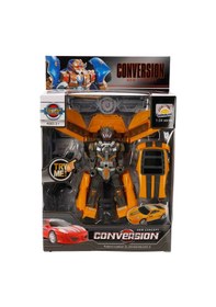 Resim Sarı Araba 1:24 Sesli Ve Işıklı Dönüşebilen Robot 22 Cm 