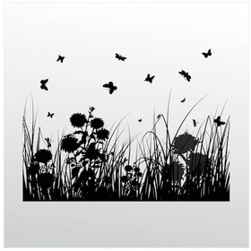 Resim Folyo Sticker Kelebek Adkpquy670 60cm Uzunluk Siyah 