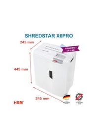 Resim HSM SHREDSTAR X6 PRO Evrak İmha Makinesi / Kağıt Kırpma Makinesi - CD İmha Makinesi - 2x15 MM - 20 L 