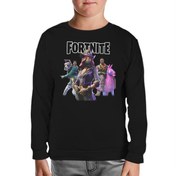 Resim Fortnite - Pets Siyah Çocuk Sweatshirt 