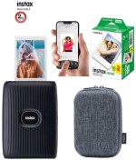 Resim Fujifilm Instax Mini Link 2 Uzay Mavi Akıllı Telefon Yazıcısı 20'li Film ve Çantalı Seti 1 