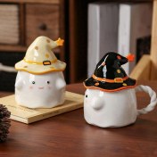 Resim Xiaaokeji Cadılar Bayramı İçin Yenilikçi Cadılar Bayramı Seramik Çay Bardağı Siyah 9+ 