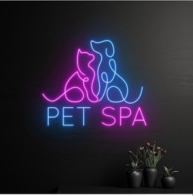 Resim Pet Spa Neon Led Renkli 