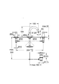 Resim Grohe Grandera Üç Delikli Lavabo Bataryası 20417000 