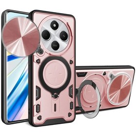 Resim Alstrap Xiaomi Redmi Note 14 Pro Uyumlu Zırh Kılıf - Kamera Korumalı Mıknatıslı Halka Standlı Tank Kasa 