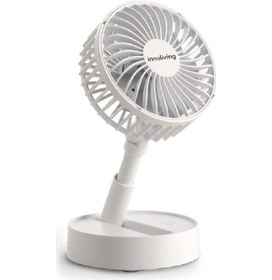 Resim Şarj Edilebilir Katlanır Vantilatör Ayarlanabilir Yükseklik Ve Açı 3v Beyaz 