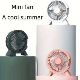 Resim Ofis ve Ev için Mini Masaüstü Fan - USB Güçlü, Sessiz Çalışma, Beyaz ve Pembe, 3 Bıçaklı Kompakt Tasarım ile Soğutma ve Dekoratif Çekicilik, Masaüstü Fan Taşınabilir 