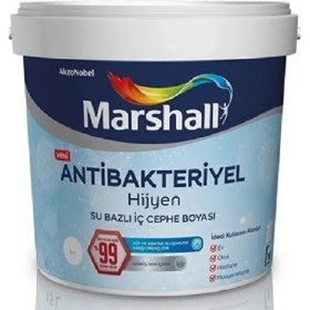 Resim Marshall Antibakteriyel Hijyen Silinebilir Duvar Boyası 2.5 Lt + Marshall Tavan Boyası 3.5 kg + Izmir Fırça Duvar Boyama Seti 