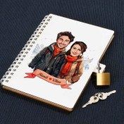 Resim Aralık Ayında Aşk Karikatürlü Kilitli Defter 