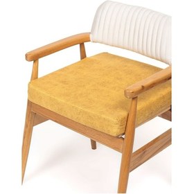 Resim 50x50x8cm Sandalye Minderi Dayanaklı Fermuarlı Yıkanabilir Kumaş Bahçe-balkon Minderi 1adet Sarı 