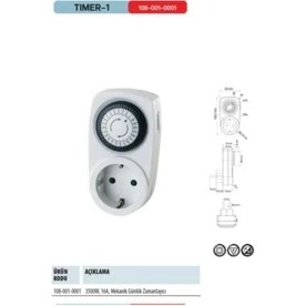 Resim Uzm Light Horoz Tımer 1 Mekanik Zaman Saati 