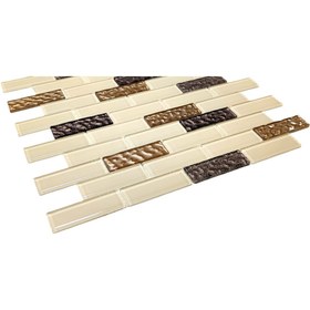 Resim MozaiKristaL Mutfak Tezgah Arası 23x73x4 Mm Kristal Mozaik. ( 1 Koli = 1 M2 Fiyatıdır ) 