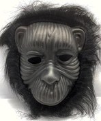 Resim Nessiworld Siyah Renk Eva Goril Maskesi - Siyah Peluşlu Tüylü Orangutan Maskesi 