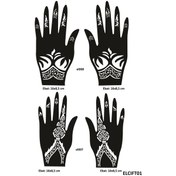 Resim Airbrush Tattoo Çiçek Desenleri 4'lü + El Kına Kına Kalıpları Sadece Kalıp Seti 2'li 