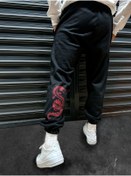 Resim Stadium Unisex Siyah Oversize Dragon Baskılı Lastik Paçalı Jogger Eşofman Altı 