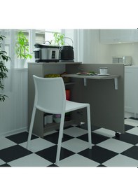 Resim Asra Trend Mutfak Fonksiyonel Kiler Dolabı +katlanır Masa Kül Gri 