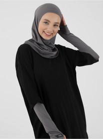 Resim Ecardin Pro Spor Set Tesettür Spor Set - ST053 Koyu Gri 