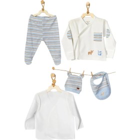 Resim Andywawa Erkek Bebek Mavi 5li Hastane Çıkıs Seti 0-3 Ay AC22310R 