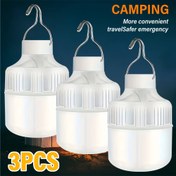 Resim 3 adet LihangStar Taşınabilir LED Kamp Lambaları, USB Şarj Edilebilir 3 Aydınlatma Modu, Dayanıklı ABS Malzeme, Mat Metal Kaplama, Çadır Asma, Açık Hava Macerası, Barbekü ve Acil Durum Kullanımı için Mükemmel, Kamp Aksesuarı 