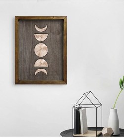 Resim Bk Home Ay Ve Güneş Tasarımlı Doğal Masif Ahşap Çerçeveli Tablo 4 (551089907) 