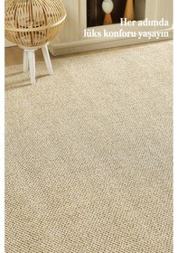Resim Modern Halı Sisal Bukleli Halı Bej Halı Salon Halısı Oturma Odası Halısı Koridor Halısı Yolluk Bej 