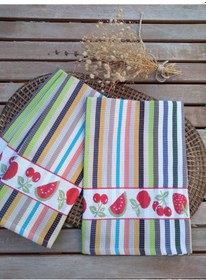 Resim Meyve Desenli 4'lü Mutfak Havlusu Seti 