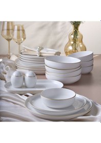 Resim Güral Porselen Bilbao 54 Parça 12 Kişilik Yemek Takımı Altın Yaldız 20 