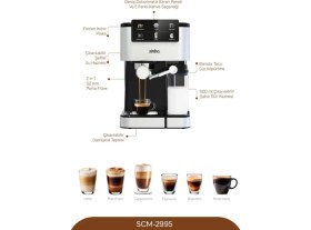 Resim Sinbo Scm 2995 -Kapsül Kahve Aparatlı Inox Espresso Makinesi 
