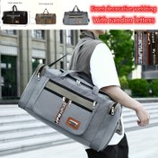 Resim Dayanıklı Yapı, Omuz Askılı Büyük Kapasiteli Katlanabilir Seyahat Çantası - Erkekler ve Kadınlar İçin Çok Fonksiyonlu Bagaj, İş ve Tatil Gezileri İçin İdeal, İş Gezisi Çantası|Tatil Stili Çanta|Dayanıklı Tutma Saplı Seyahat Çantası 