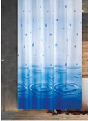 Resim Zethome Banyo Perdesi 1x180x200 Tek Kanat Duş Perdesi Halka Hediyeli Duşakabin Perdesi 5020 Mavi 
