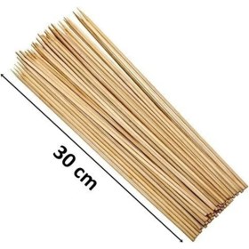 Resim Royaleks Ahşap Çöp Şiş Çubuğu 30 Cm - 50 Adet 