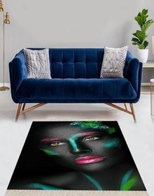 Resim Pelangi Afrika Desenli Afrikalı Kadın Halı Dijital Baskı Yıkanabilir Modern Salon Halı Ve Yolluk, Siyah 80 x 500, 425444480500728 