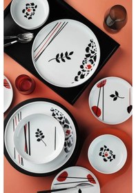 Resim Porselen Mod24y260012175 Moderna 6 Kişilik 24 Parça Yemek Takımı Çok Renkli 