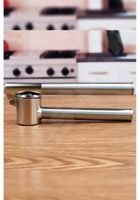 Resim Paslanmaz Çelik Sarımsak Ezici - Sarımsak Ezeceği - Sabit Hazneli 