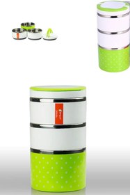 Resim Lotus Penguen Yemek Termosu 3 Lü Tutacaklı Sefer Tası ( Yeşil ) 