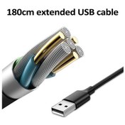 Resim Novahub Araç Arka Koltuk Usb Fanı - 3 Kademe Güçlü Hava, 360 Dönme, Siyah, Araba İçin, 180cm Kablo 