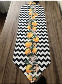 Resim Zigzag Üzerine Limon Desenli Runner Çok Renkli 