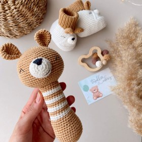 Resim Amigurumi Sevimli Ayıcık Hediye Kutusu - Ayıcık Çıngırak 