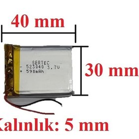 Resim Lityum Polimer Pil 3.7V 590 Mah 