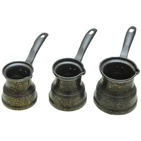 Resim Kahve Cezvesi Granit 3'lü Set 