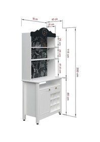 Resim Dufon Kahve Köşesi, Kapaklı Ve Çekmeceli, Bardaklık Bölmeli Çok Amaçlı Dolap 