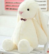 Resim Uyku Arkadaşım Papyonlu Uzun Kulak Bunny Peluş Tavşan 65 Cm Beyaz 