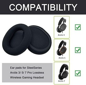 Resim Actpe SteelSeries Arctis 7 5 3 için Kulak Pedleri Yedek Kulak Yastığı Pedleri Protein Deri ve Hafızalı Köpüklü SteelSeries Arctis 7 5 3 Oyun Kulaklığı, Bir Çift, Siyah 