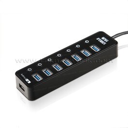 Resim Dark 7 Port USB 3.0 Hub ve 1 Port Yüksek Hızlı Şarj Adaptörlü USB Çoklayıcı (DK-AC-USB371) 