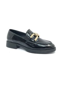 Resim Greyder 59120 Zn Deri Comfort Klasik Oxford Kadın Ayakkabı Siyah Rugan 