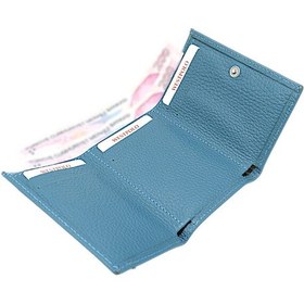 Resim Westpolo Unisex Hakiki Deri Bozuk Para Ve Kağıt Para Bölmeli Cüzdan Kartlık - Kot Mavi Açık Mavi 