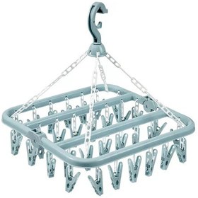 Resim Neevoyu 32 Klipsli Çok Amaçlı Katlanabilir Çamaşır Kurutma Rafı - Dayanıklı Malzeme İle Çoklu Kullanim, Kuzey Avrupa Mavisi Açık Mavi 