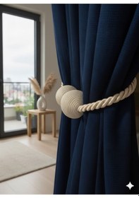 Resim Mıknatıslı Perde Bağlama Aparat Aksesuarı Braçol Krem 