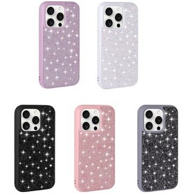 Resim İphone 15 Pro Max Uyumlu Parlak Taşlı Tasarım Pırlanta Zore Kılıf-pembe Pembe 
